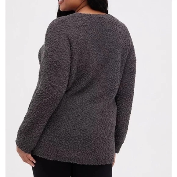 Torrid Gray Boucle Knit LOVE Graphic Sweater (H1) - Picture 2 of 16